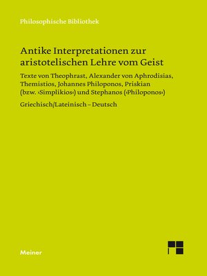 cover image of Antike Interpretationen zur aristotelischen Lehre vom Geist